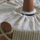Suspension vintage en jute, teck et corde, 1960