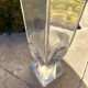 LALIQUE Vase France "Floréal" Satin and Clear Crystal — Signed