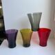 Set of 4 colorful design water glasses 70s