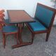 Bistro table, two chairs, one bench