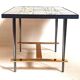 Coffee table with ceramic tiles and gold leaf, height 36 cm, 1950s