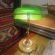 Brass and green opaline desk lamp (opaline defect)