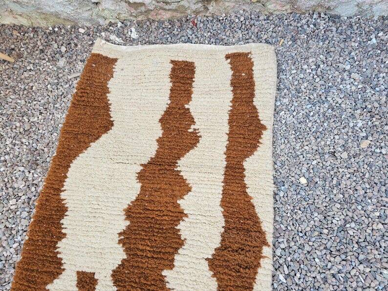 Handmade Beni Ouraine hallway rug, size 75 x 300 cm