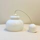 Opaline pendant light in white glass from the 60s and 70s vintage Free form