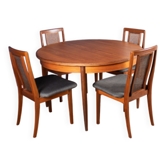 Teak GPlan 1960s Fresco dining table and 4 four chairs by Victor Wilkins