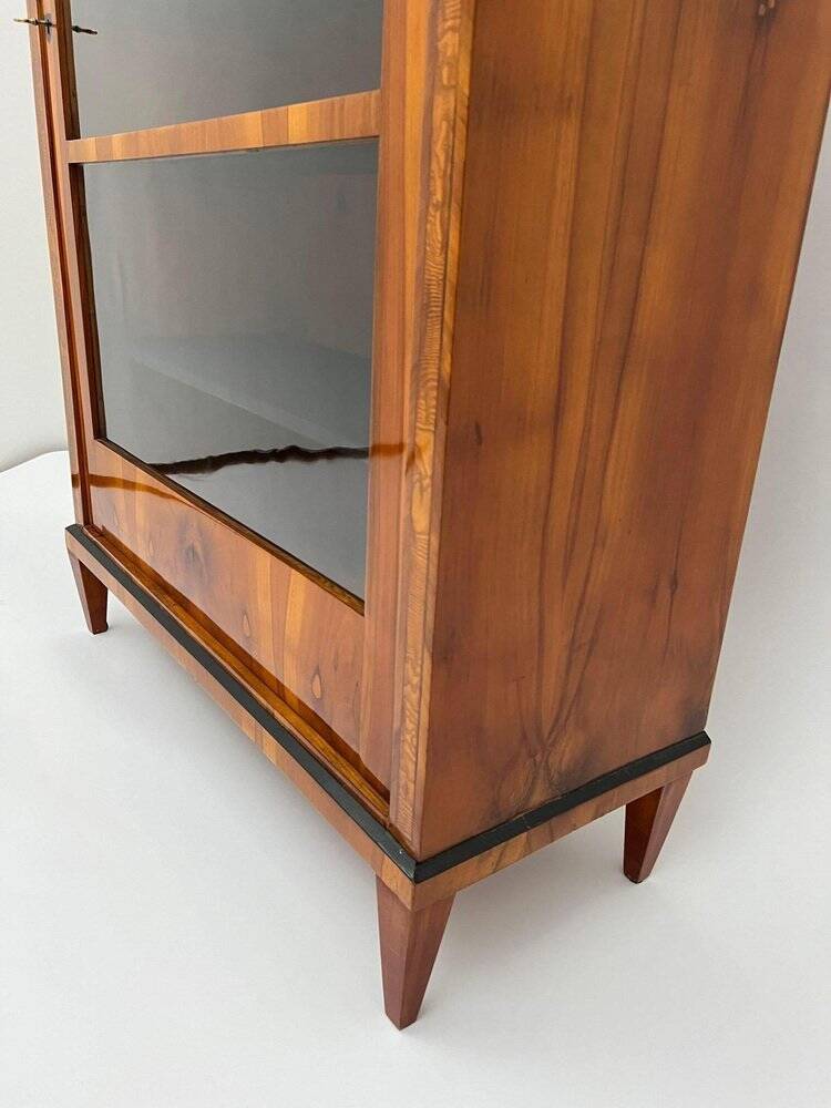 Biedermeier Display Cabinet in Cherry Veneer, Ash Burl, Austria, 1820s