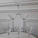 Lot of 6 crystal champagne glasses 50s