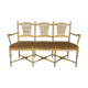 Painted wooden Provençal bench, three-seater
