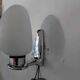 Pair of opaline chrome wall lights from the 70s.