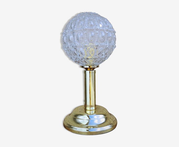 Lampe à poser, ancien globe vintage en verre