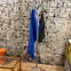 Free-standing coat rack in metal and wood 1980 1990