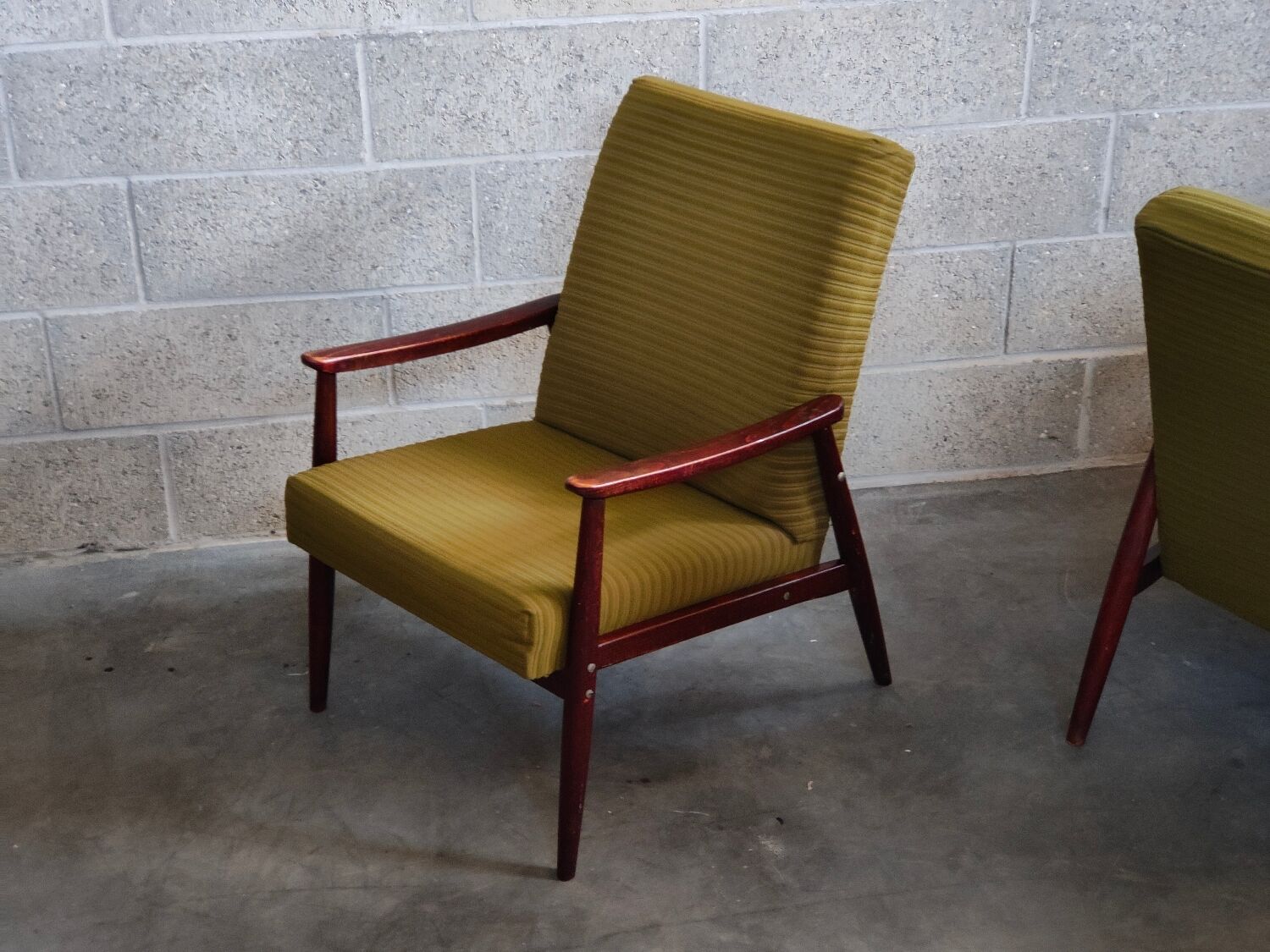 Pair of armchairs Olive Green by Jiri Jiroutek 1960