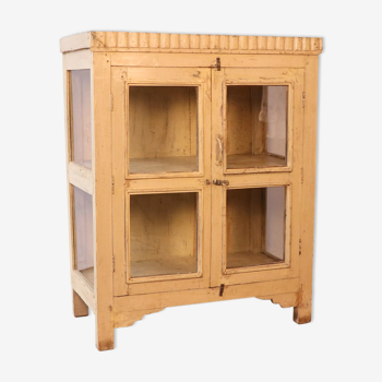 former Art Deco cabinet in Burmese teak original unbleached patina / interior height of the shelves of the h