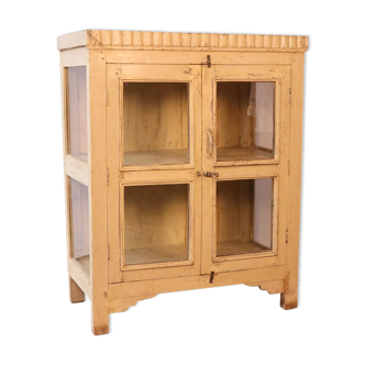 former Art Deco cabinet in Burmese teak original unbleached patina / interior height of the shelves of the h