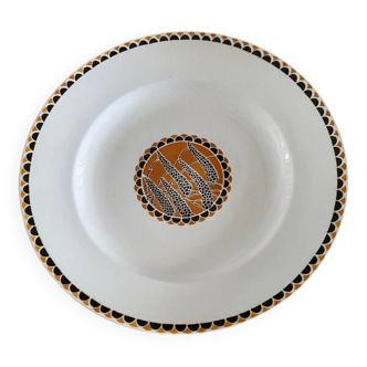 Plat de service ancien en faïence Sarreguemines