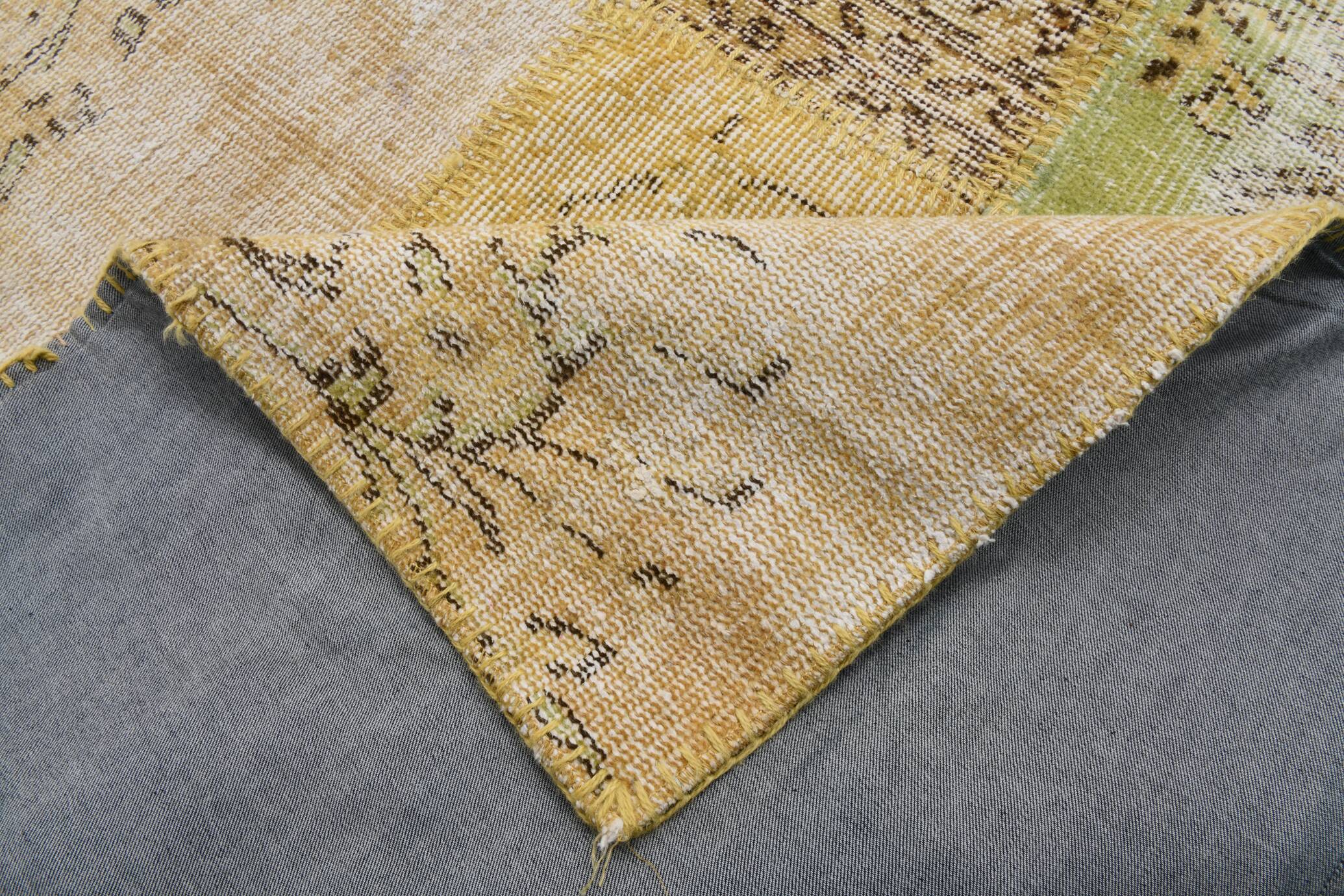 Yellow Mustard Large Vintage Rug, 204x306Cm