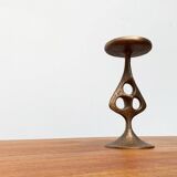 Brutalist metal candlestick mid-century