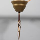 Large vintage capiz pendant light