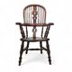 Wide arm arch back antique Windsor chair / Ash Elm rustic farmhouse Yorkshire Windsor chair / 19th century