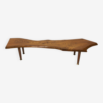 Table basse arbre vintage Live Edge 1960 Bois 1970