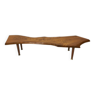 Table basse arbre vintage Live Edge 1960 Bois 1970