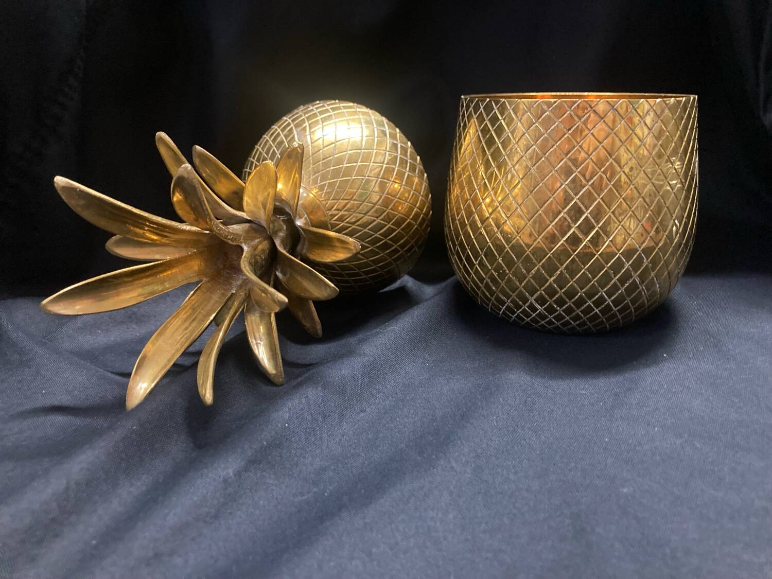 Pineapple brass ice bucket