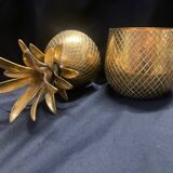 Pineapple brass ice bucket