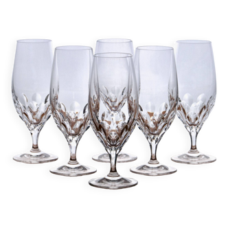 6 large Royal crystal glasses