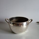 Silver-plated metal planter pot