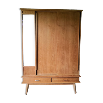 Wardrobe with compass feet and sliding doors from the 50s