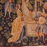 tapestry depicting a mille-feuille and a village festival "Concert"