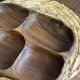 Olive wood platters, in organic shapes.