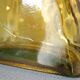 Vintage thick amber glazed glass carafe vase