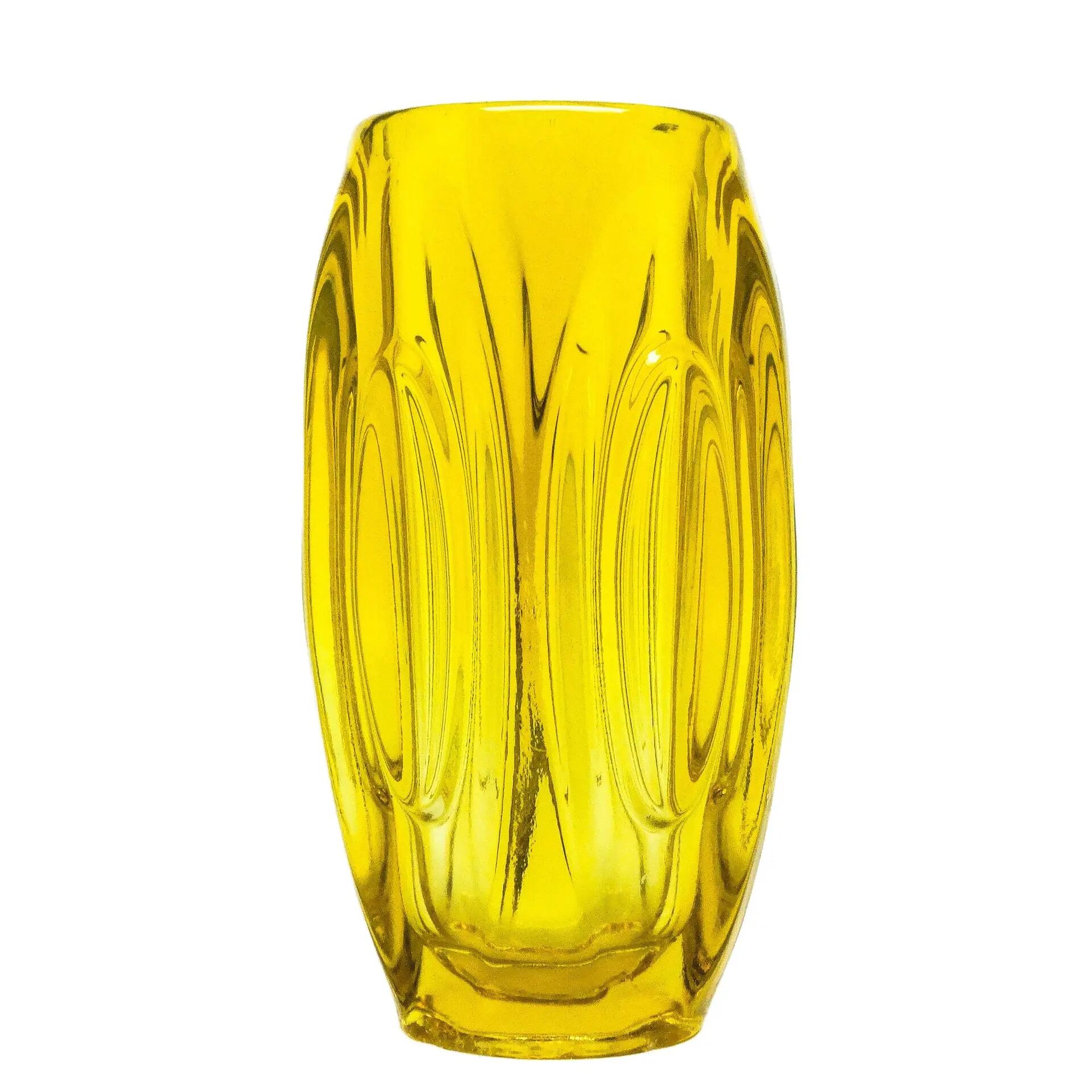 Art Deco vase, purple glass, designed by R. Schrotter, Inwald Glassworks, Czechoslovakia, 1930s