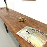 Table de ferme de 4 mètres en pin massif, vers 1900