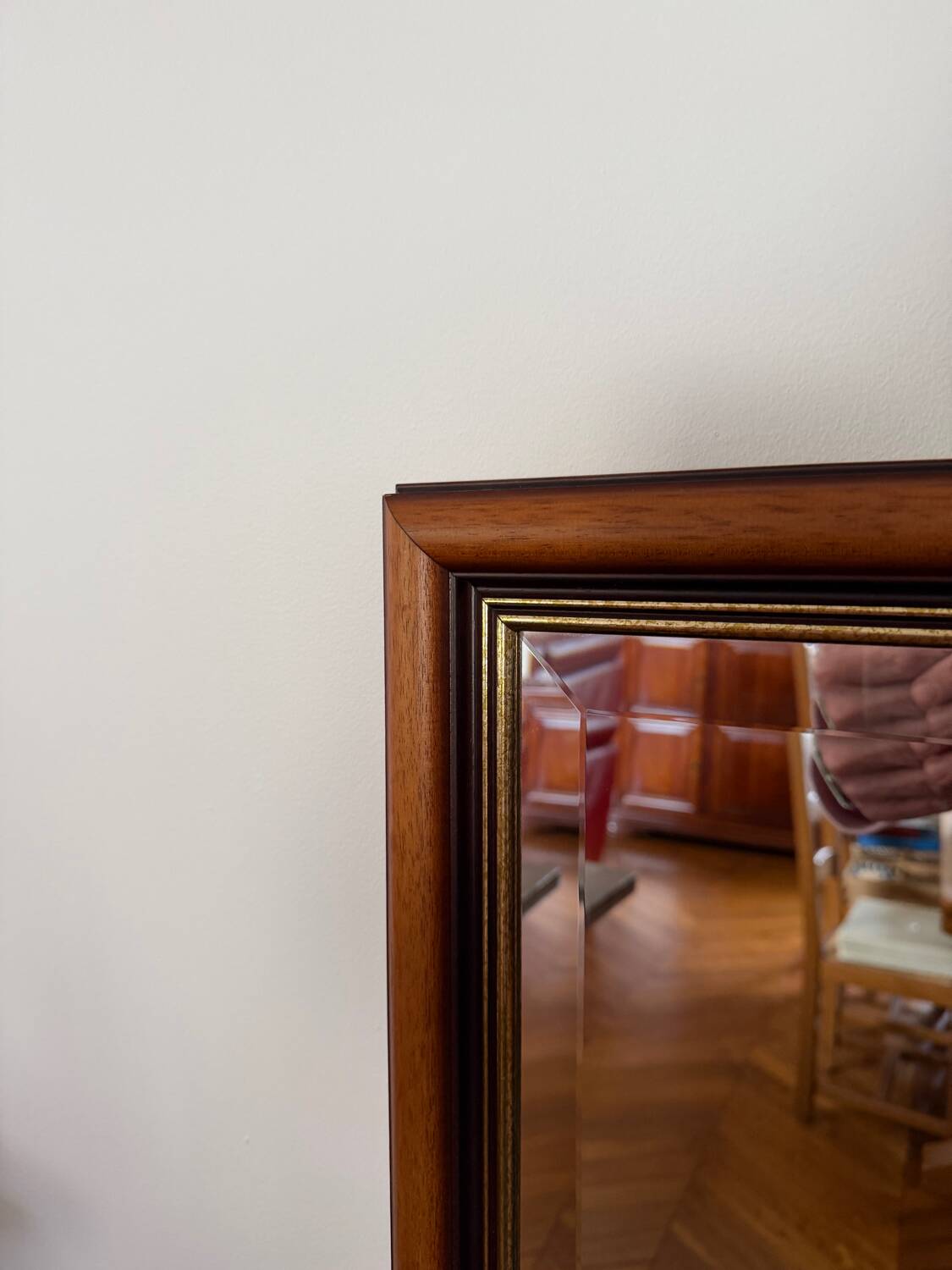 Miroir biseauté en bois