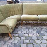 Danish Scandinavian modular corner sofa of years soft 50 green glossy