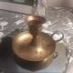 Vintage brass hand candle holder