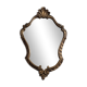 Antique rococo mirror in patinated gilded wood with shell decoration 49 x 31 cm