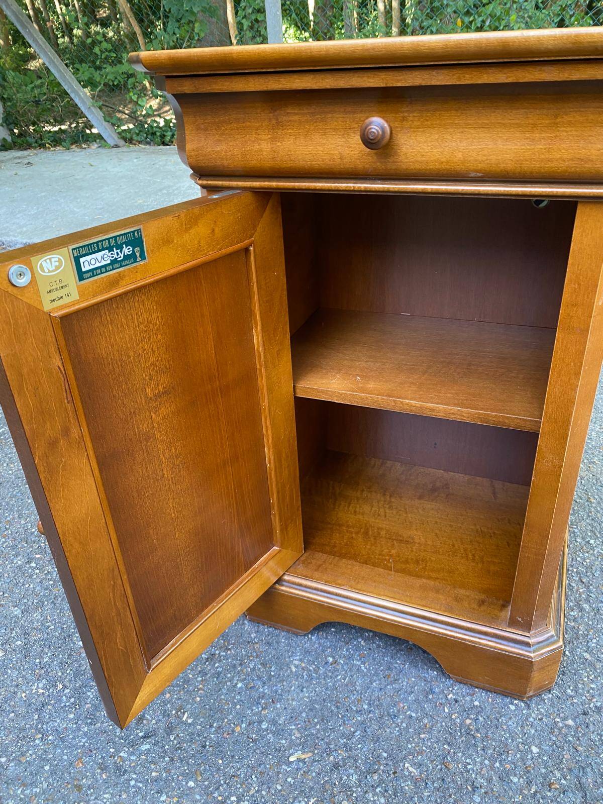 Louis Philippe bedside table in solid wood Novostyle 1970