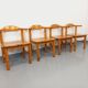 Set of 4 armchairs in pine from the 60s and 70s