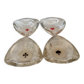 Four ashtrays playing cards spade diamond club heart