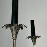 Neoclassical style chandelier in silver-plated metal by the house of Charles.