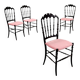 Vintage wooden chairs, foam and velvet, design, Italy, 1950s-1960s