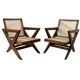 Lot de 2 fauteuils lounge Pierre Jeanneret PJ-SI-45-A X-Leg