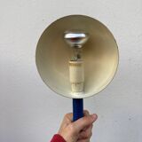 Articulated blue metal bedside lamp