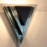 Dutch Modern Glass & Steel Triangular Wall Sconces