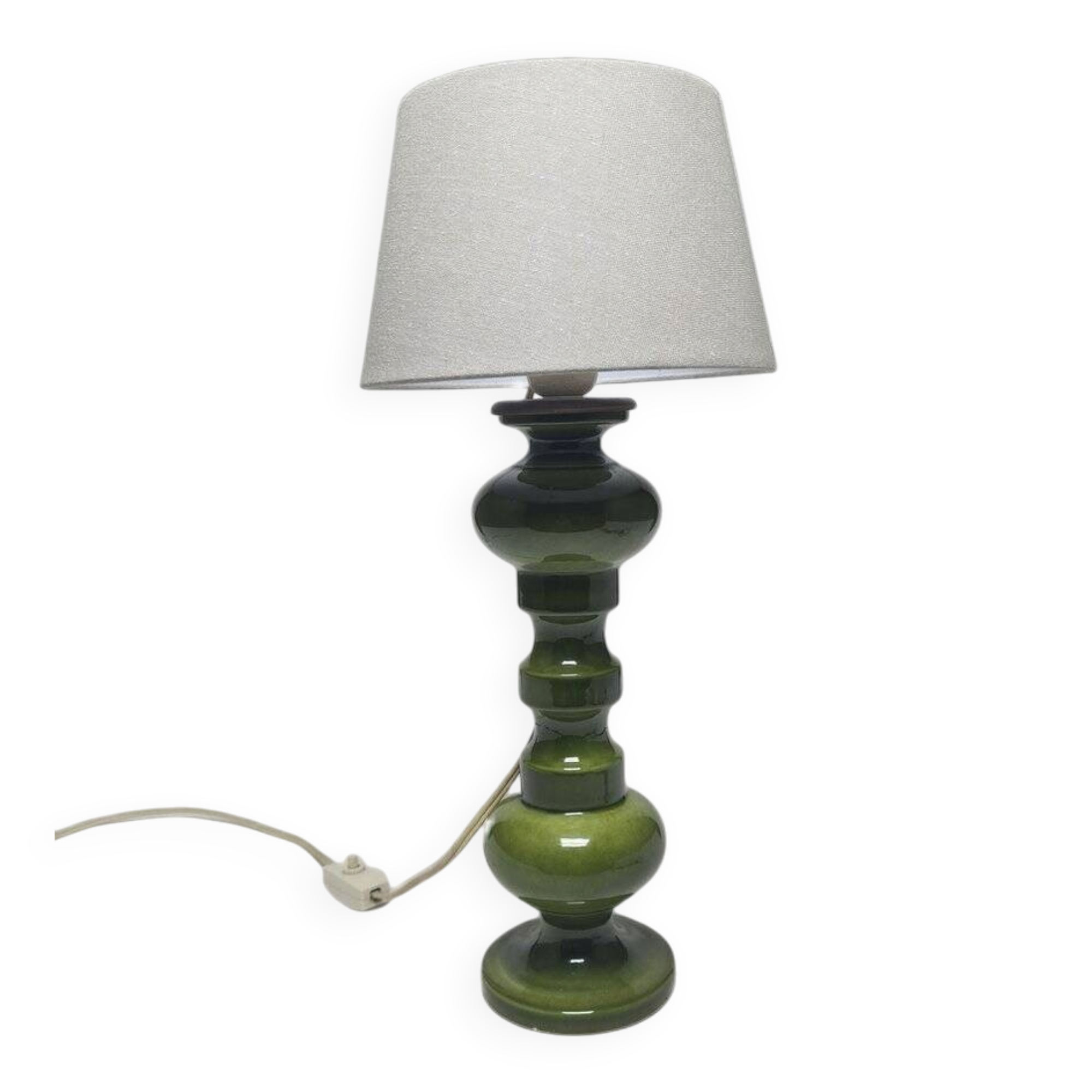 Polish postmodern bedside lamp in glass and pottery, 1980s