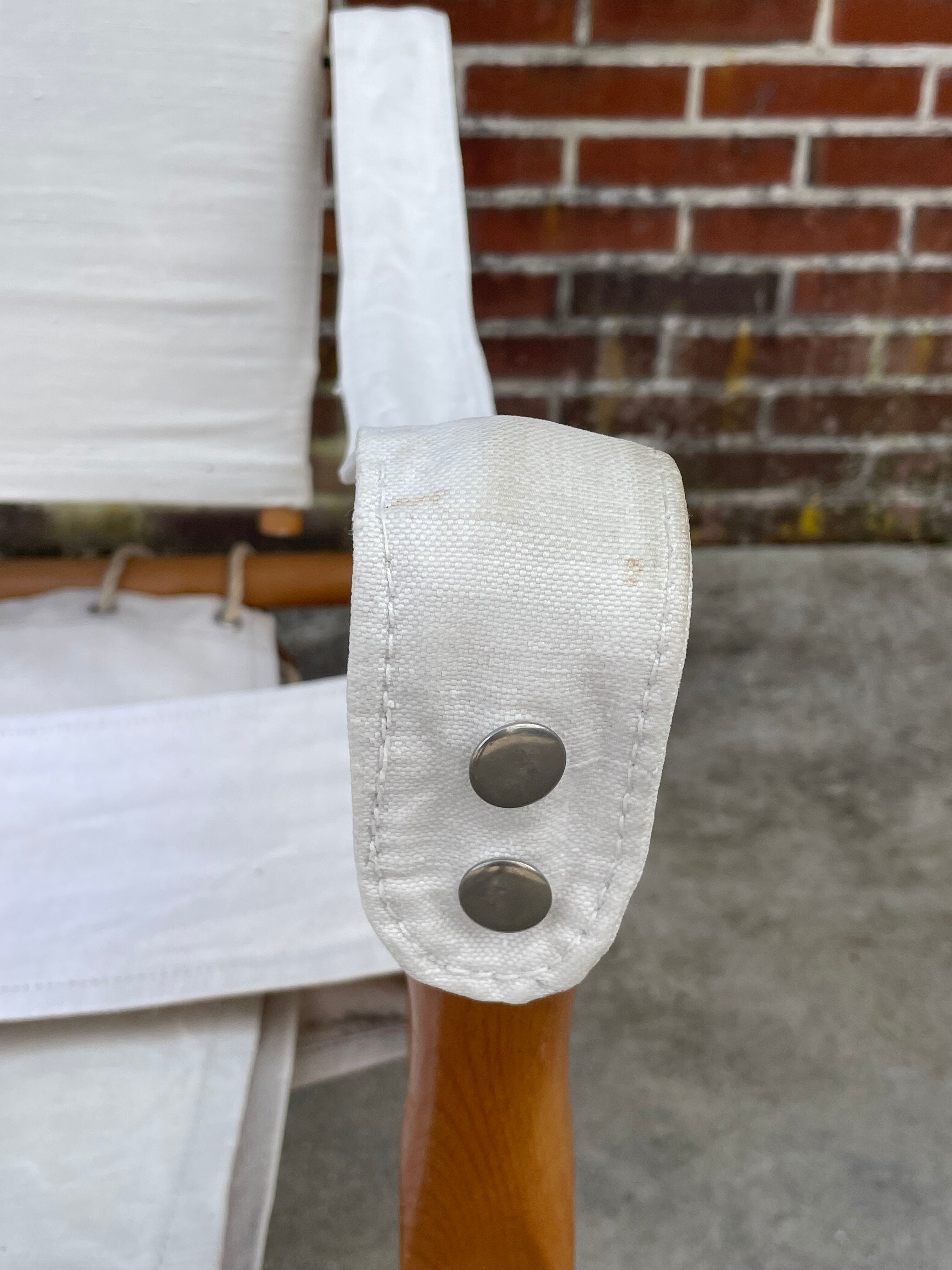 Vintage safari chair 1960s Denmark with canvas minimalist design