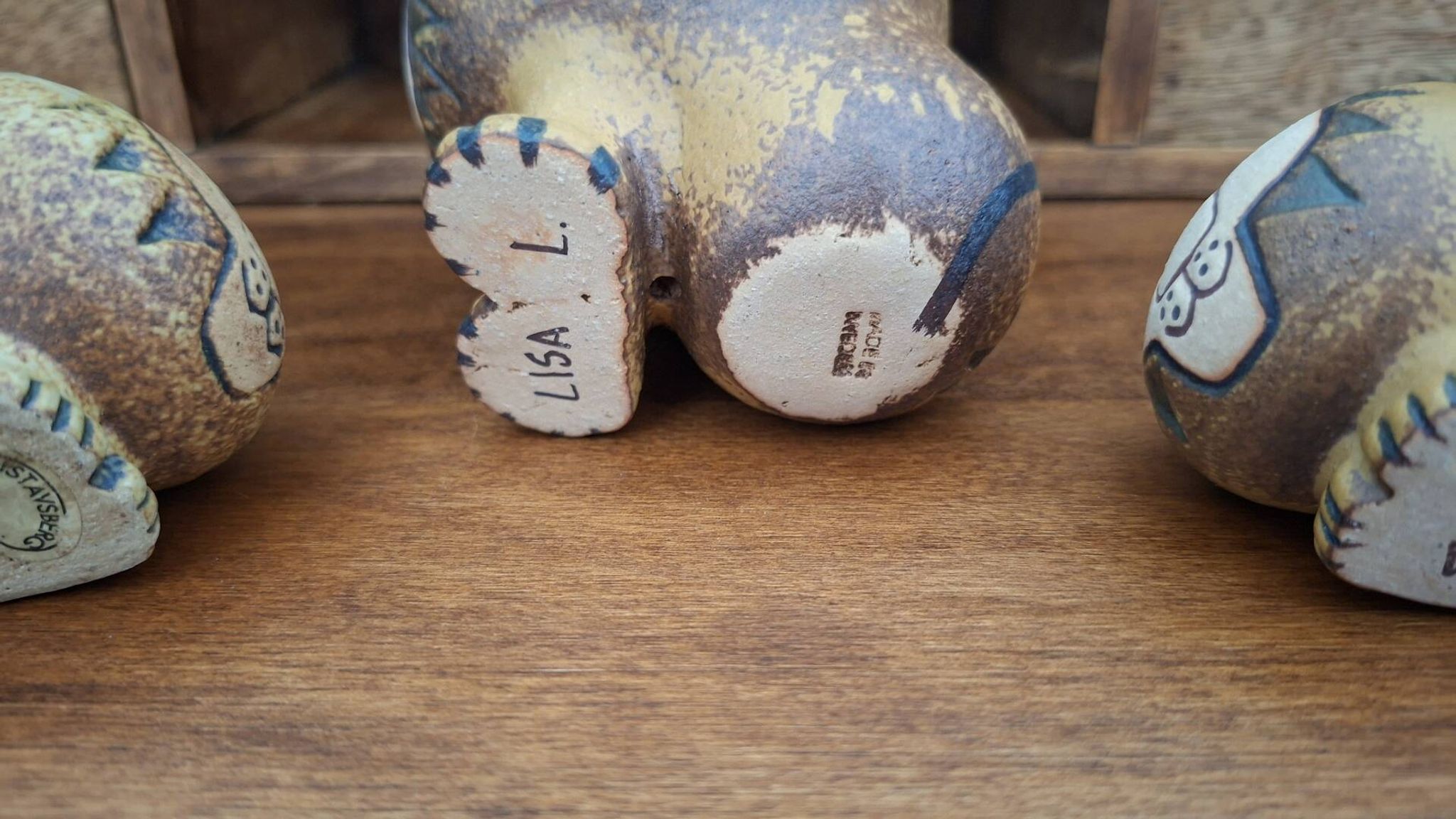 Set of 3 ceramic lions by Lisa Larson/Gustavsberg.